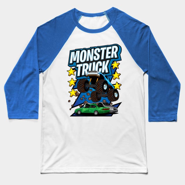 Monster Truck Baseball T-Shirt by MarceloSchultz